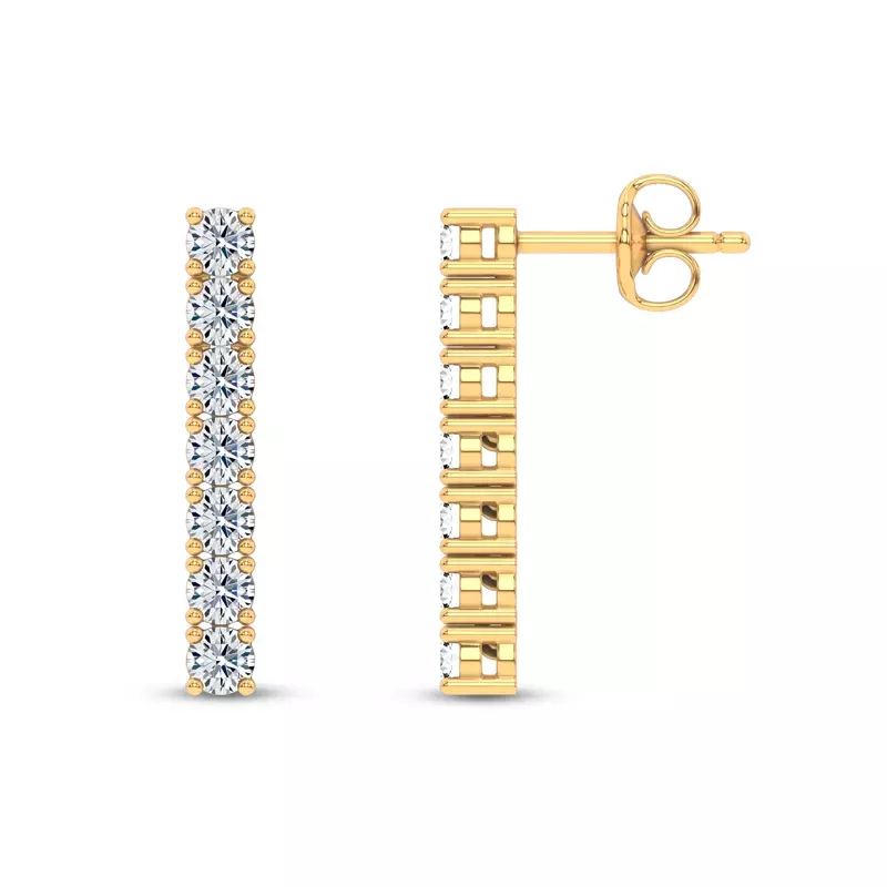 14K Yellow Gold Ligne Lab Diamond Drop Earrings (1 ct. tw.)