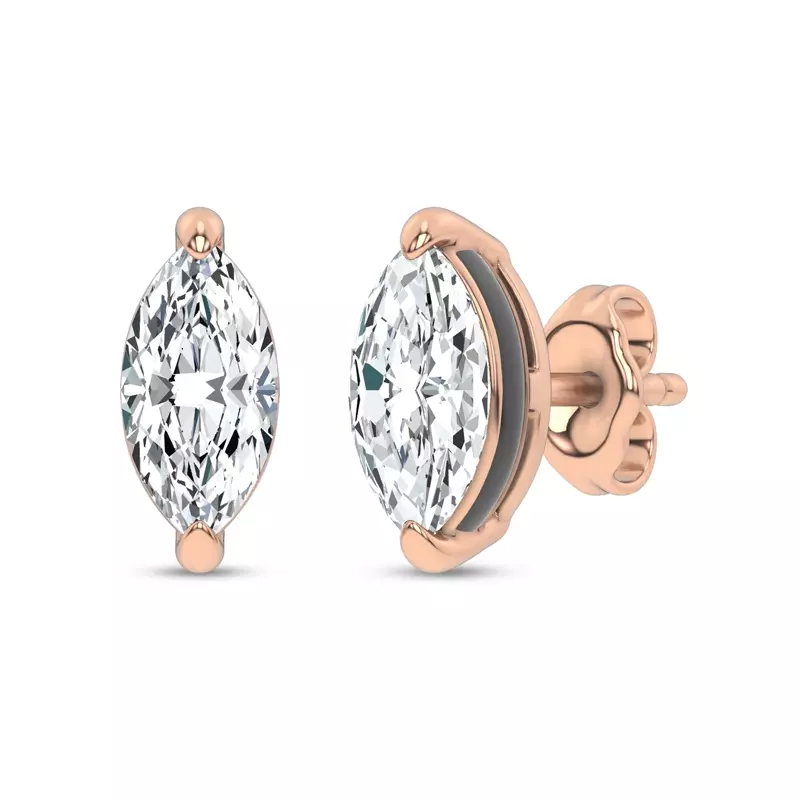 14K Rose Gold Midnight Halo Marquise Lab Stud Earrings (1 ct. tw.) by Christian Siriano