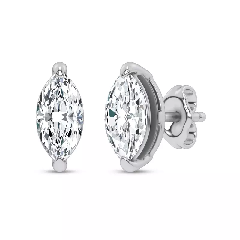 14K White Gold Midnight Halo Marquise Lab Stud Earrings (1 ct. tw.) by Christian Siriano