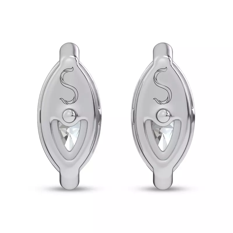 14K White Gold Midnight Halo Marquise Lab Stud Earrings (1 ct. tw.) by Christian Siriano