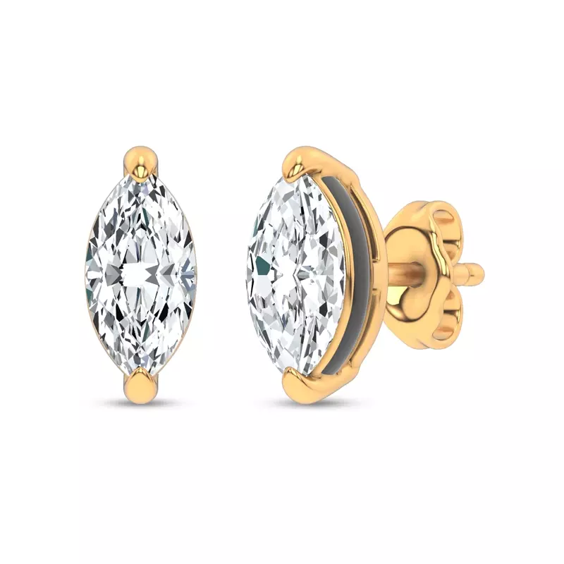 14K Yellow Gold Midnight Halo Marquise Lab Stud Earrings (1 ct. tw.) by Christian Siriano