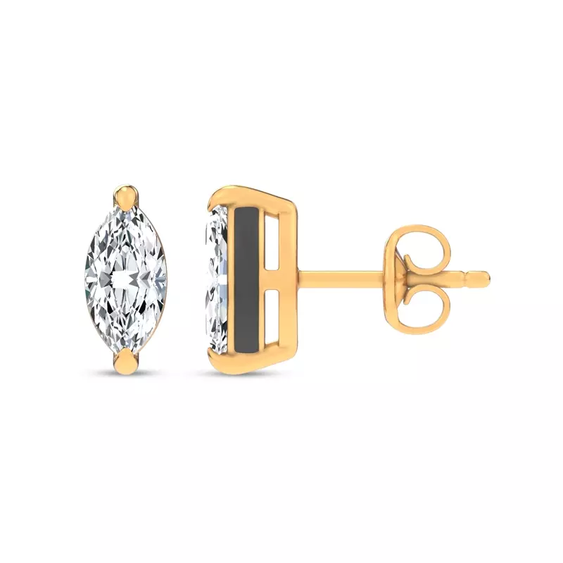 14K Yellow Gold Midnight Halo Marquise Lab Stud Earrings (1 ct. tw.) by Christian Siriano