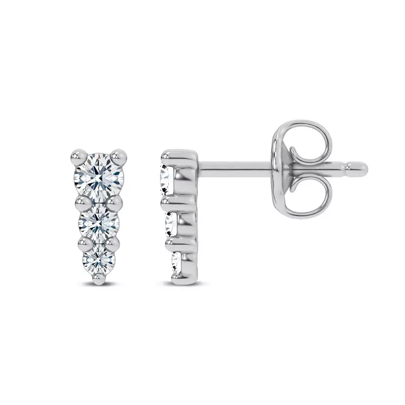 14K White Gold Icicle Drop Diamond Earrings