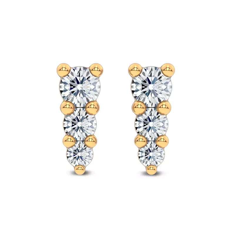 14K Yellow Gold Icicle Drop Lab Diamond Earrings