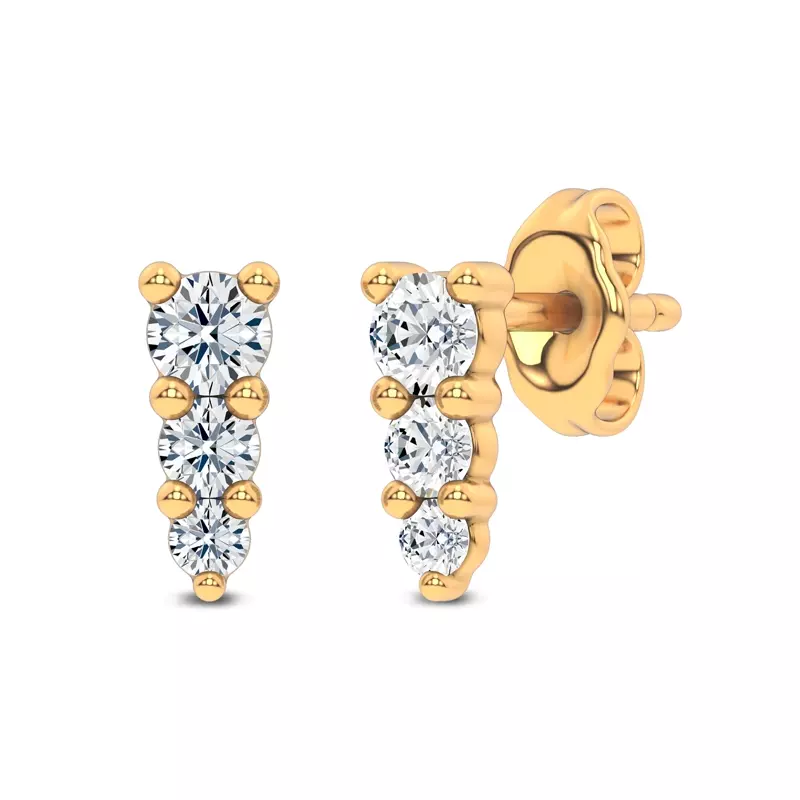 14K Yellow Gold Icicle Drop Lab Diamond Earrings
