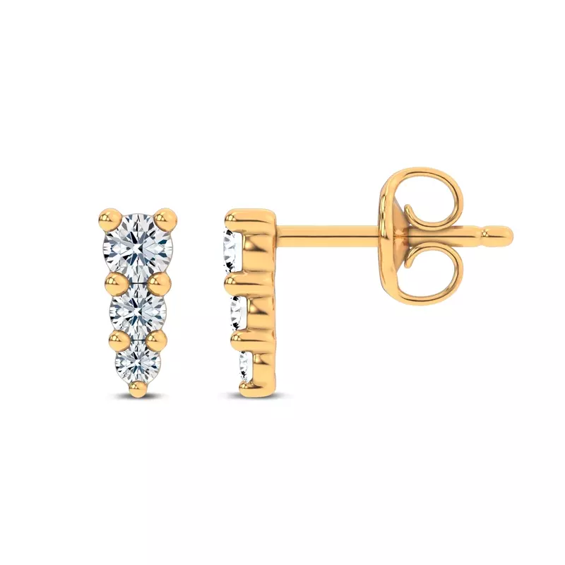 18K Yellow Gold Icicle Drop Lab Diamond Earrings