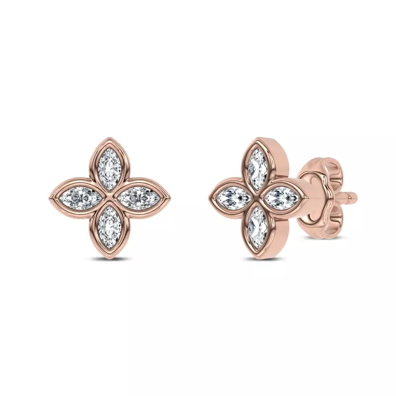 14K Rose Gold Maravina Rosette Lab Studs by Christian Siriano