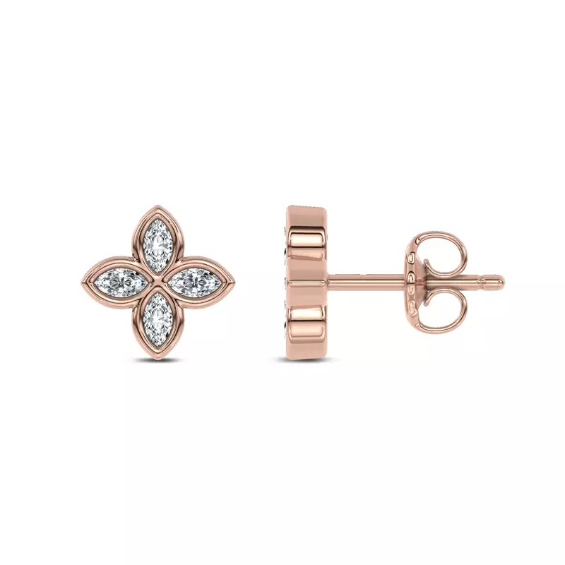 14K Rose Gold Maravina Rosette Lab Studs by Christian Siriano