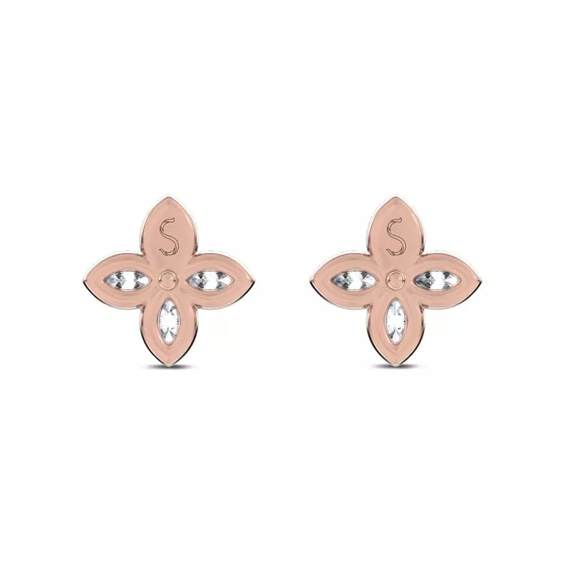 14K Rose Gold Maravina Rosette Lab Studs by Christian Siriano