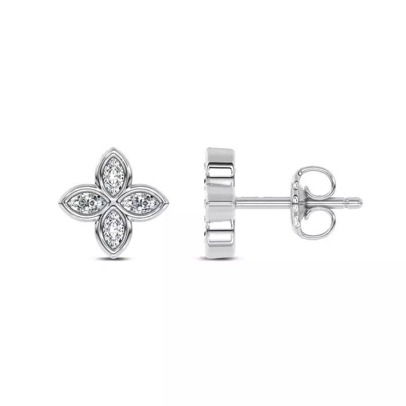 14K White Gold Maravina Rosette Lab Studs by Christian Siriano
