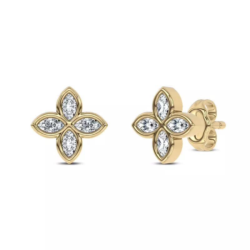 14K Yellow Gold Maravina Rosette Lab Studs by Christian Siriano