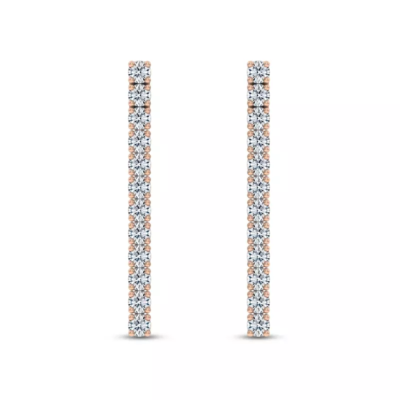 14K Rose Gold Ligne Lab Diamond Drop Earrings (1/4 ct. tw.)