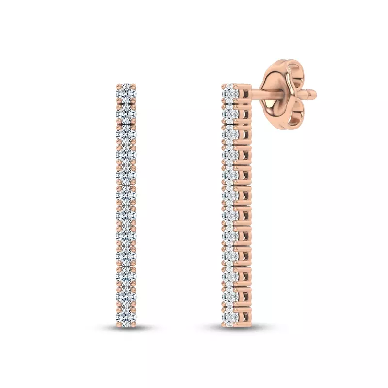 14K Rose Gold Ligne Lab Diamond Drop Earrings (1/4 ct. tw.)