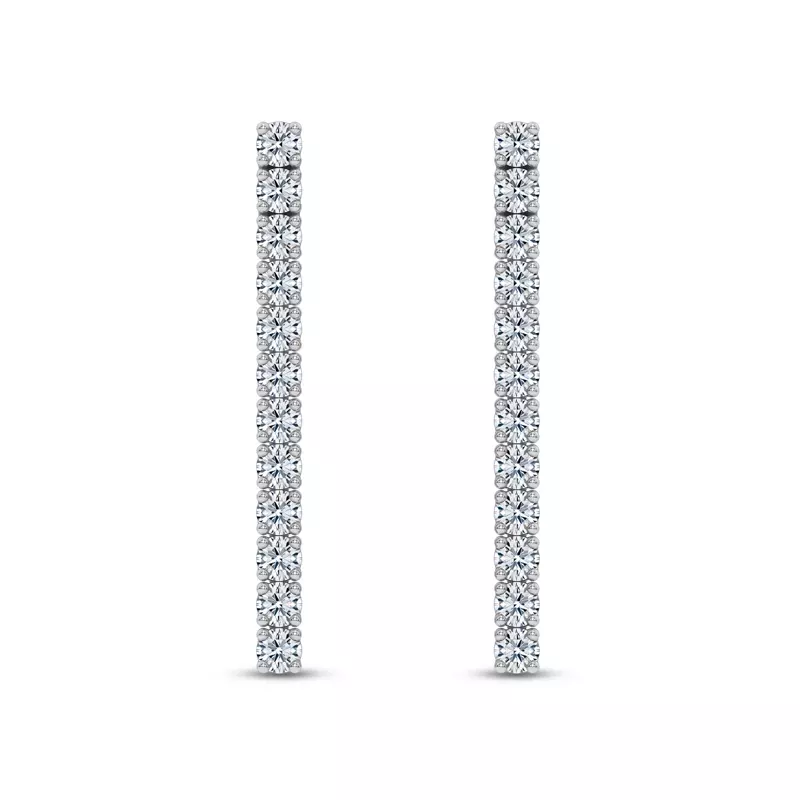 14K White Gold Ligne Lab Diamond Drop Earrings (1/4 ct. tw.)