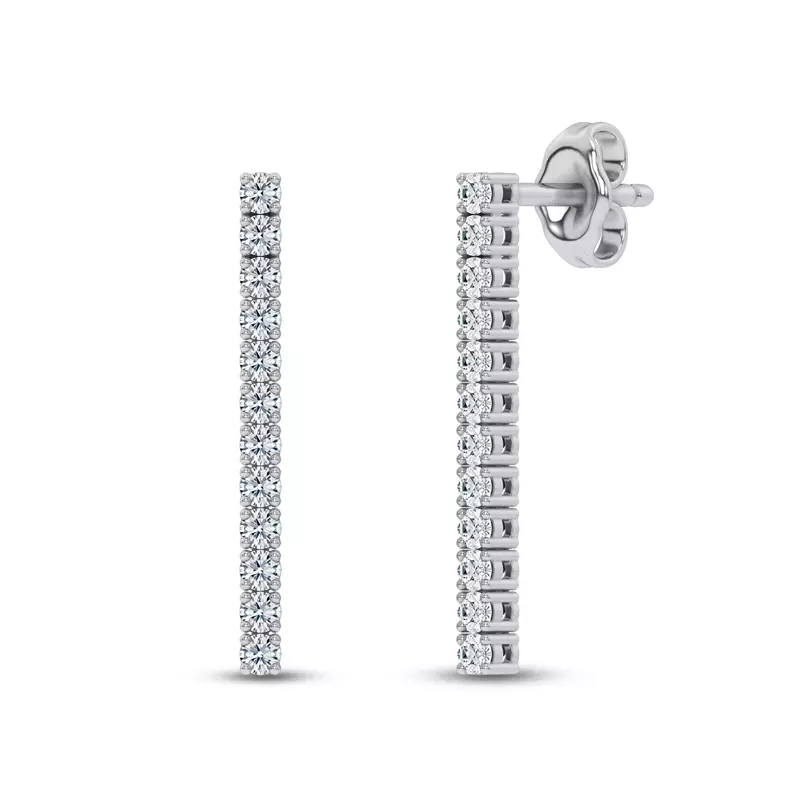 14K White Gold Ligne Lab Diamond Drop Earrings (1/4 ct. tw.)