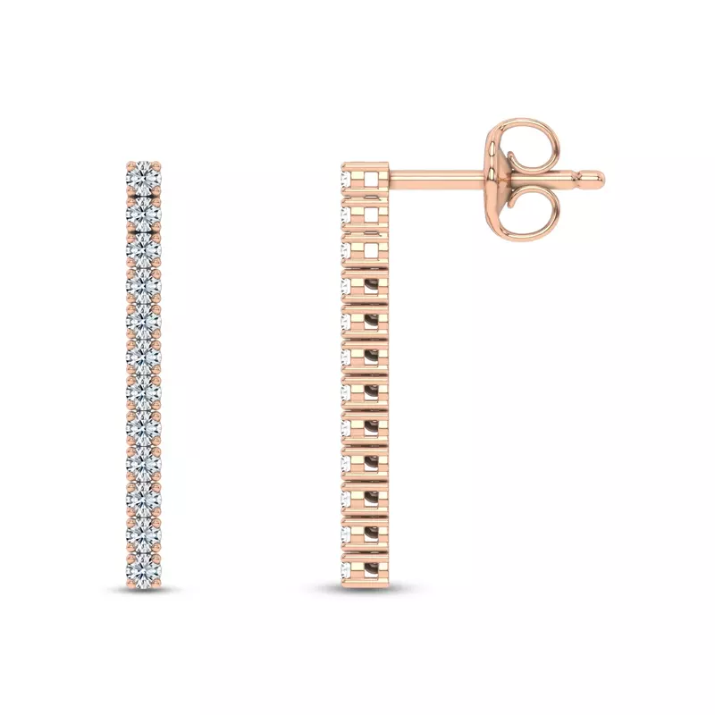 14K White Gold Ligne Lab Diamond Drop Earrings (1/4 ct. tw.)