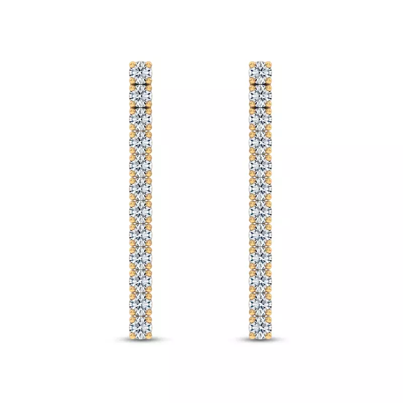 14K Yellow Gold Ligne Lab Diamond Drop Earrings (1/4 ct. tw.)