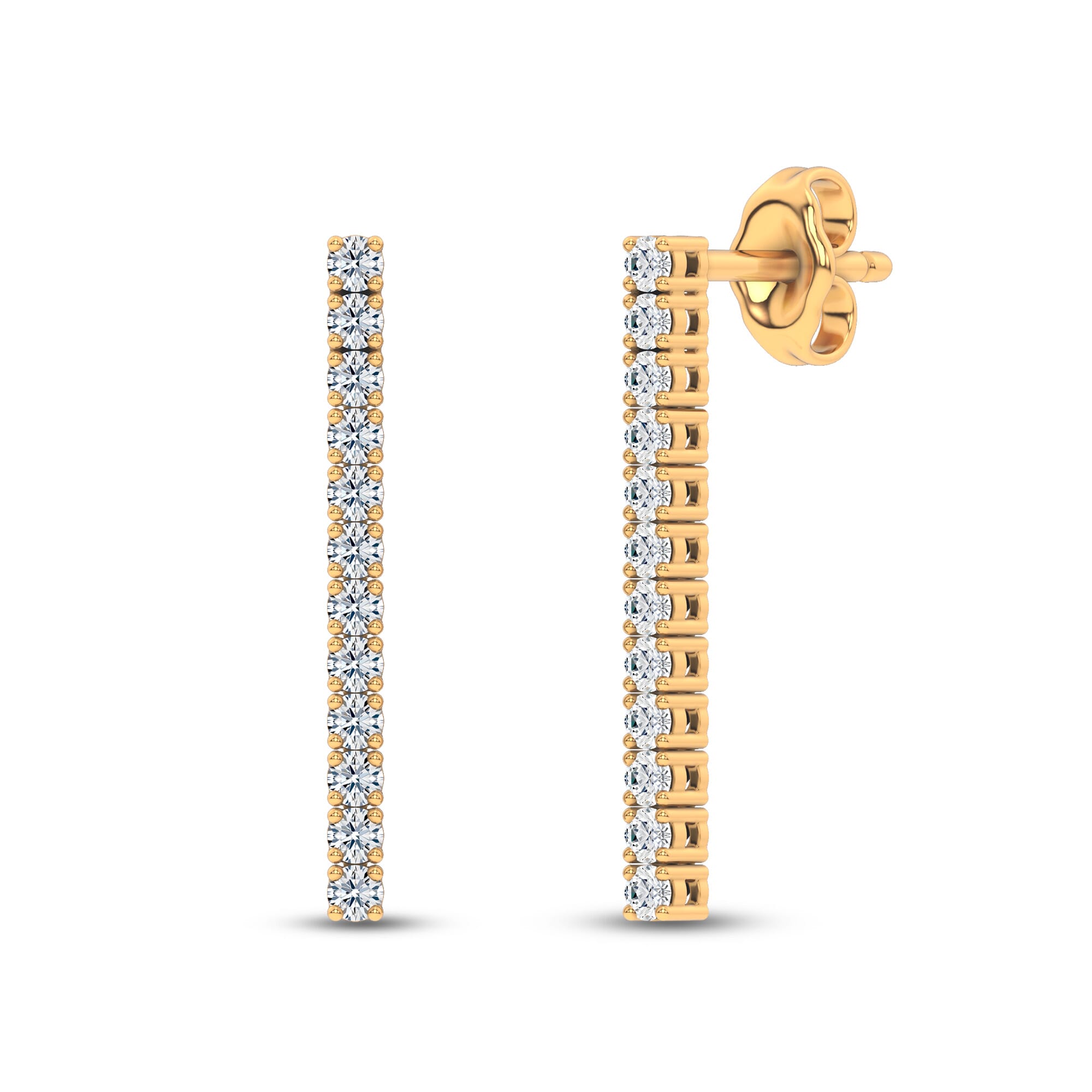 14K Yellow Gold Ligne Lab Diamond Drop Earrings (1/4 ct. tw.)
