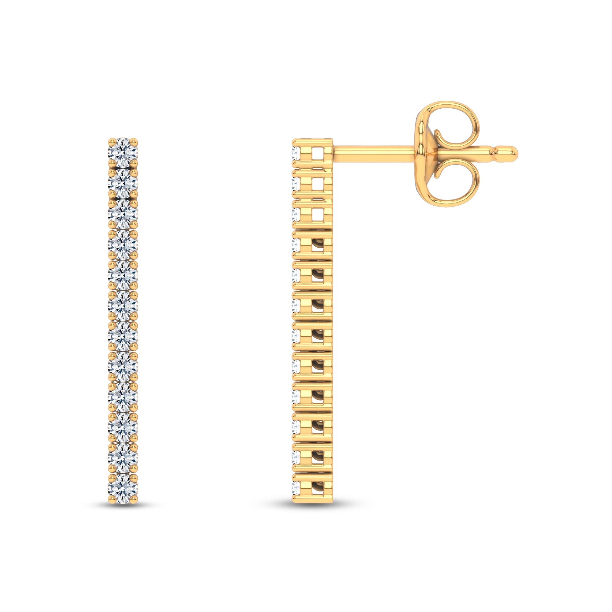 14K Yellow Gold Ligne Lab Diamond Drop Earrings (1/4 ct. tw.)
