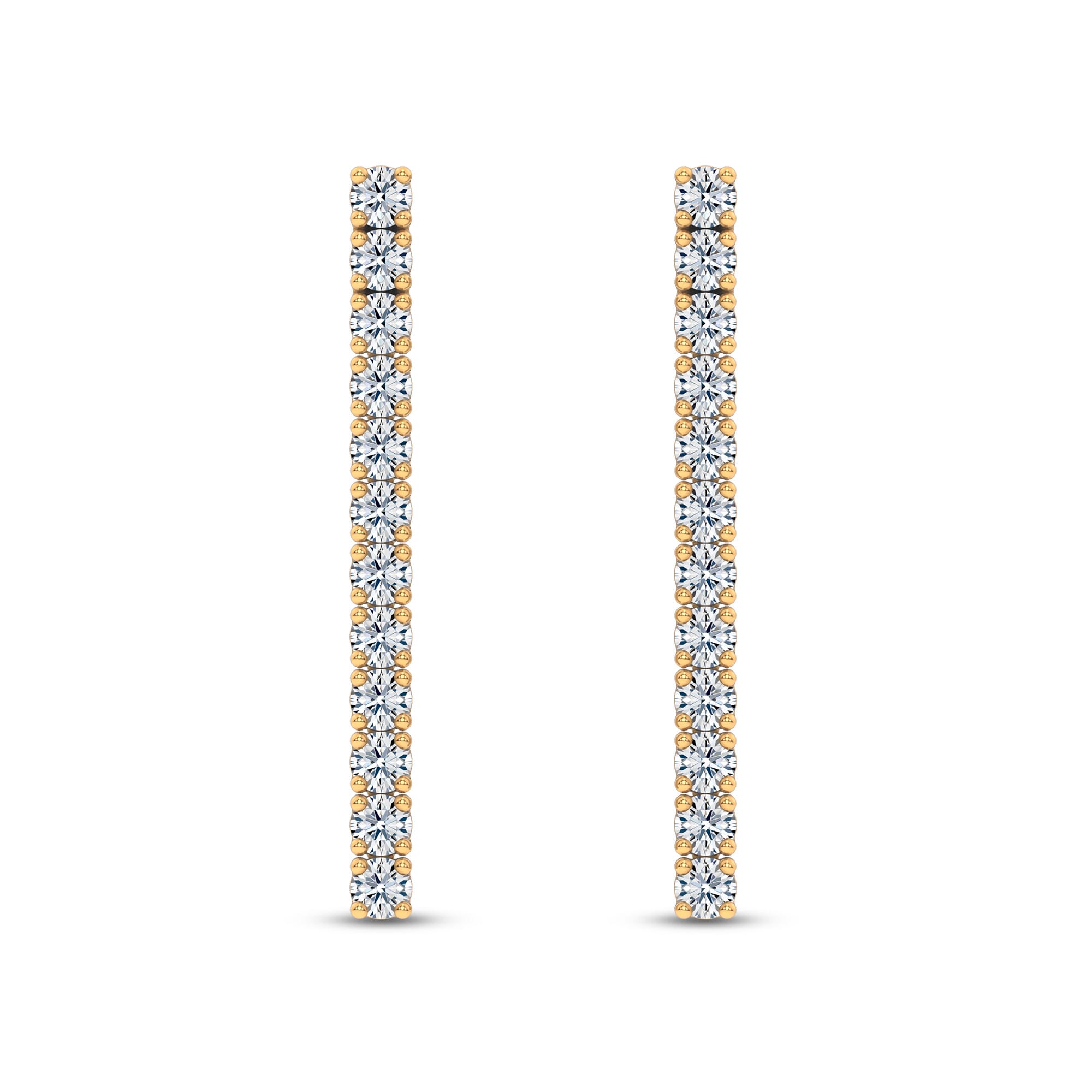 14K Yellow Gold Ligne Diamond Drop Earrings (1/4 ct. tw.)