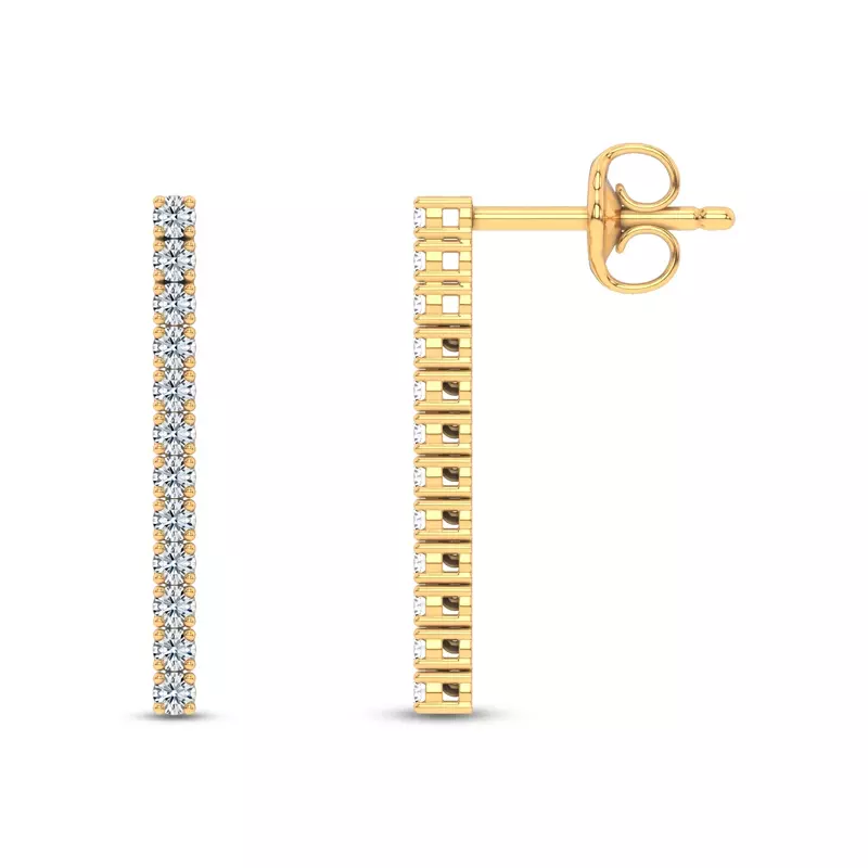 18K Yellow Gold Ligne Lab Diamond Drop Earrings (1/4 ct. tw.)