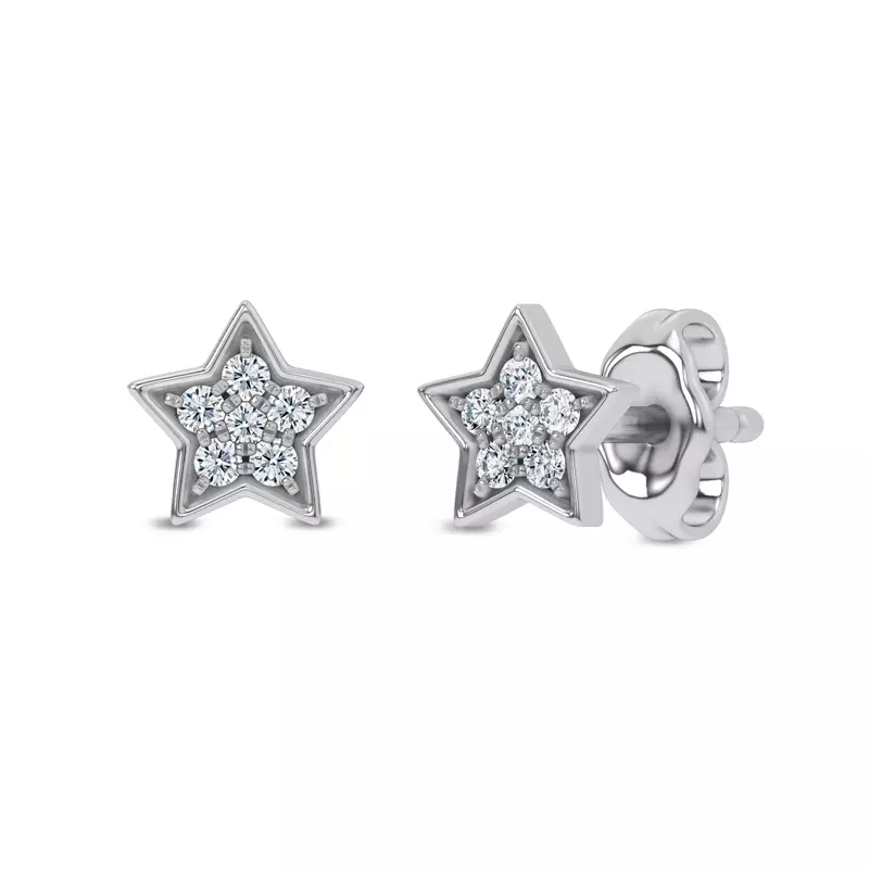 14K White Gold Starbright Lab Diamond Earrings
