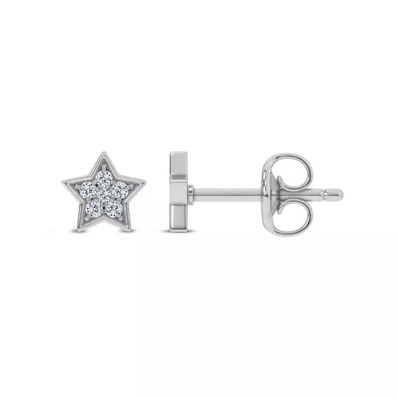 14K White Gold Starbright Lab Diamond Earrings