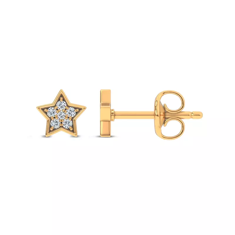 14K Yellow Gold Starbright Lab Diamond Earrings