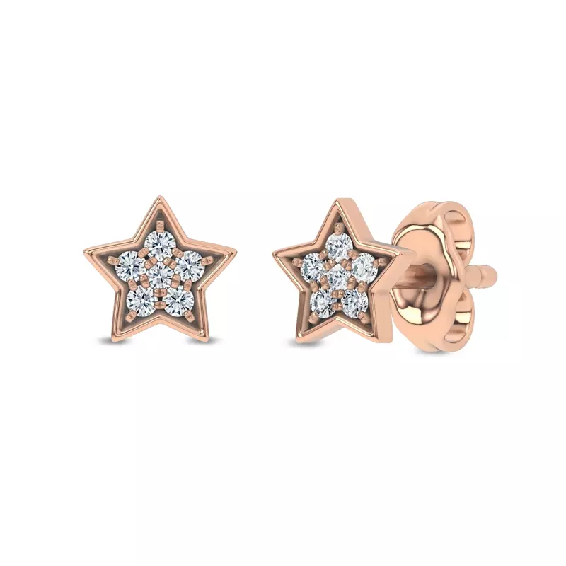 18K Rose Gold Starbright Diamond Earrings