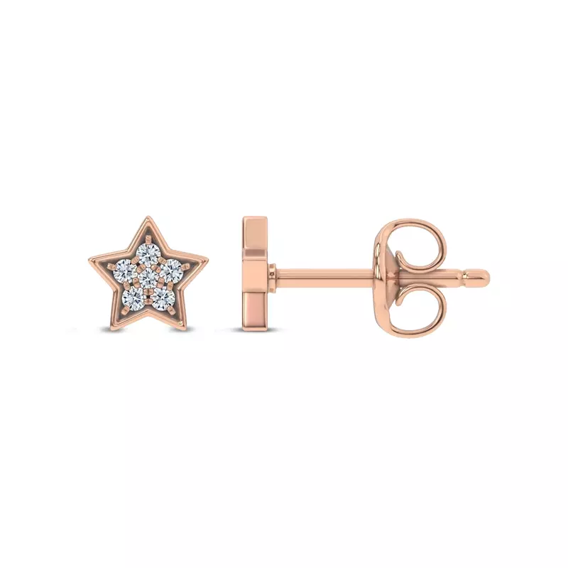 18K Rose Gold Starbright Diamond Earrings