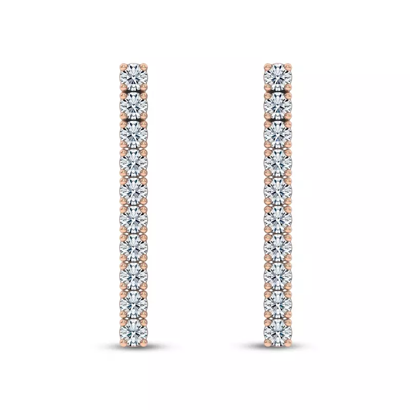 14K Rose Gold Ligne Lab Diamond Drop Earrings (1/3 ct. tw.)