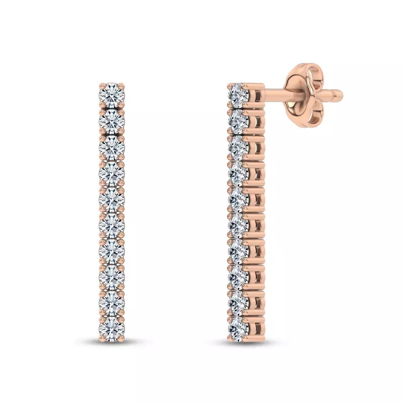 14K Rose Gold Ligne Lab Diamond Drop Earrings (1/3 ct. tw.)