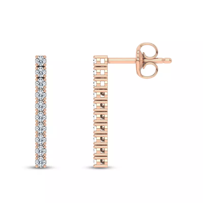 14K Rose Gold Ligne Lab Diamond Drop Earrings (1/3 ct. tw.)