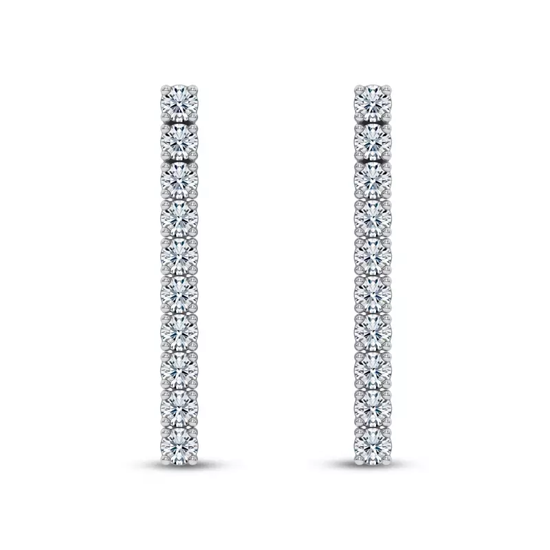 14K White Gold Ligne Lab Diamond Drop Earrings (1/3 ct. tw.)