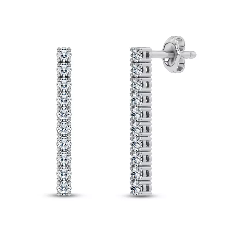 14K White Gold Ligne Lab Diamond Drop Earrings (1/3 ct. tw.)