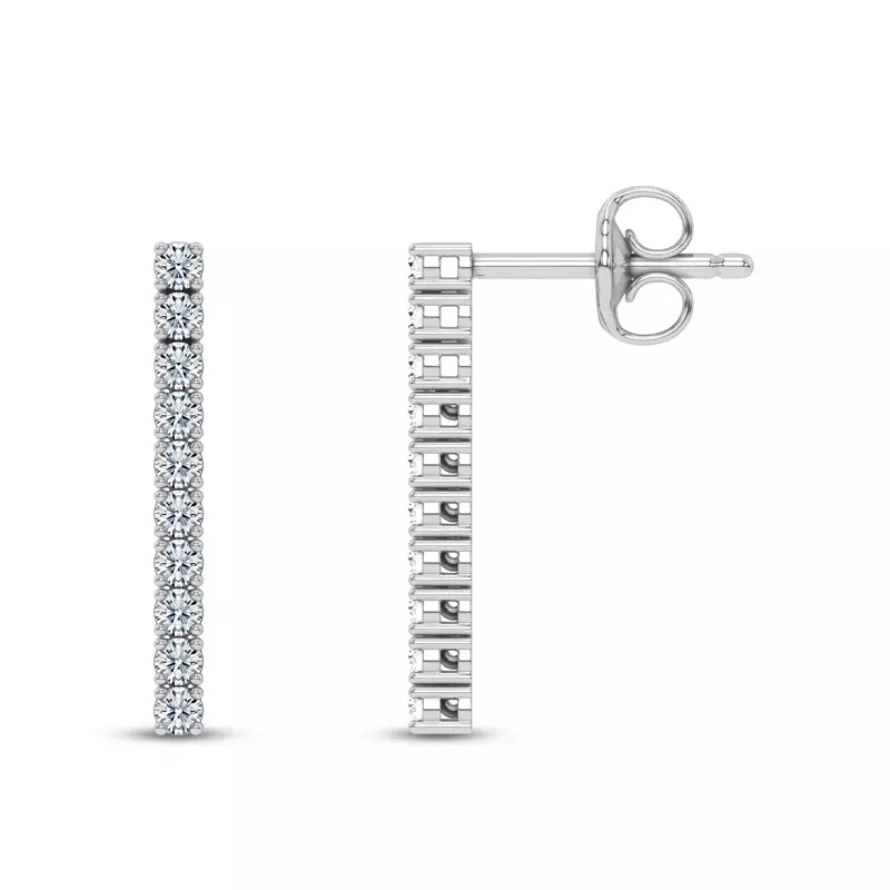 14K White Gold Ligne Lab Diamond Drop Earrings (1/3 ct. tw.)