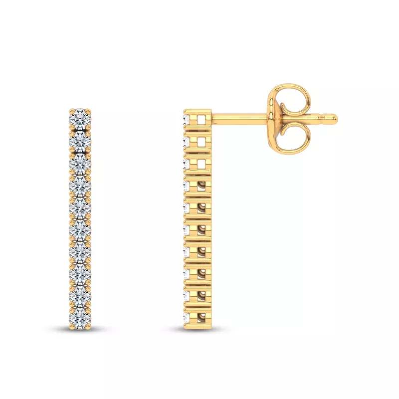 14K Yellow Gold Ligne Lab Diamond Drop Earrings (1/3 ct. tw.)