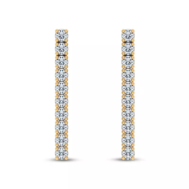 14K Yellow Gold Ligne Diamond Drop Earrings (1/3 ct. tw.)