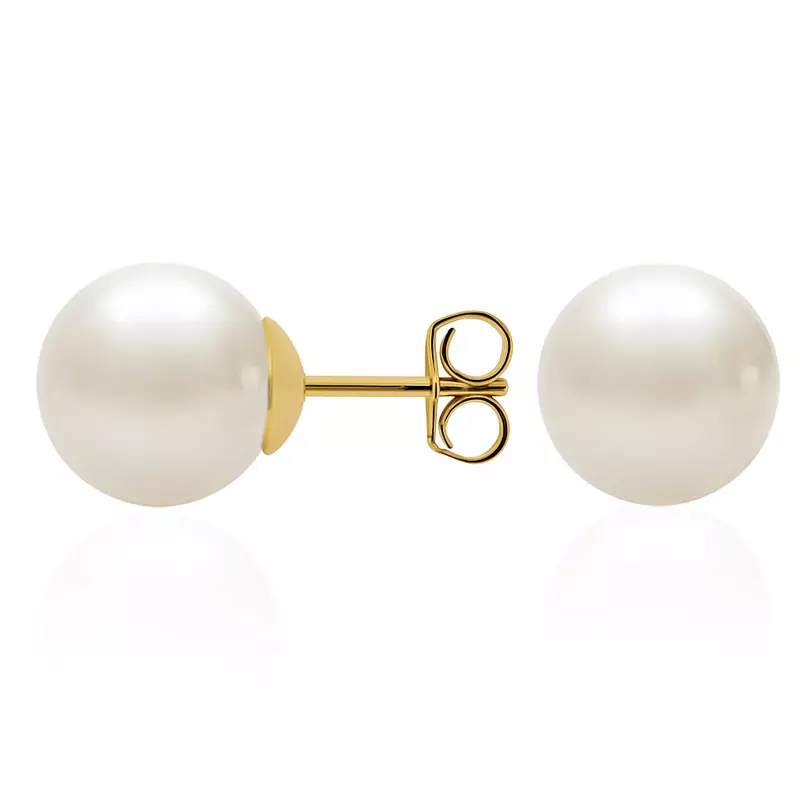 14K Yellow Gold Classic Akoya Pearl Stud (8-8.5mm)