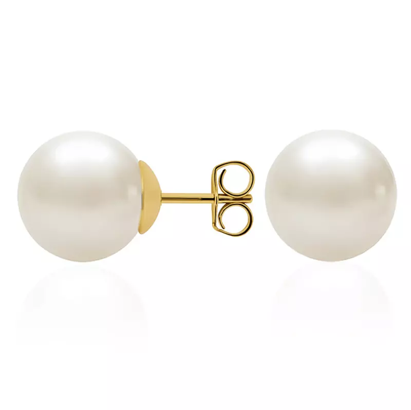 14K Yellow Gold Classic Freshwater Pearl Stud (11-12mm)