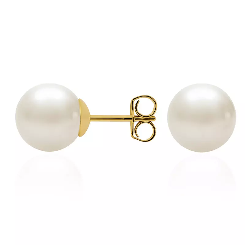 14K Yellow Gold Classic Freshwater Pearl Stud (7-8mm)