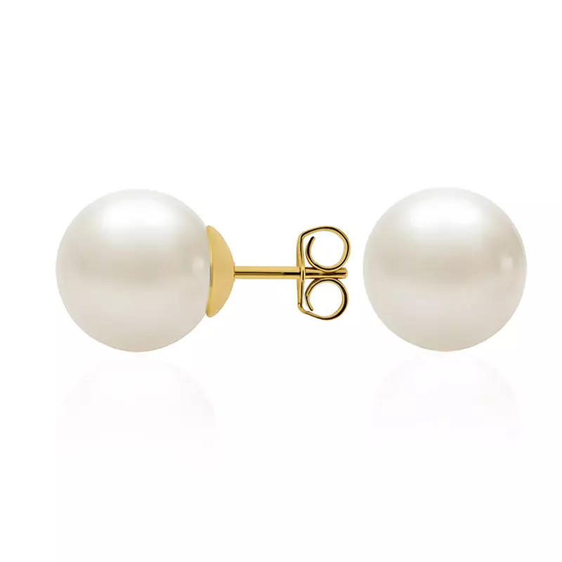 14K Yellow Gold Classic Freshwater Pearl Stud (9-10mm)