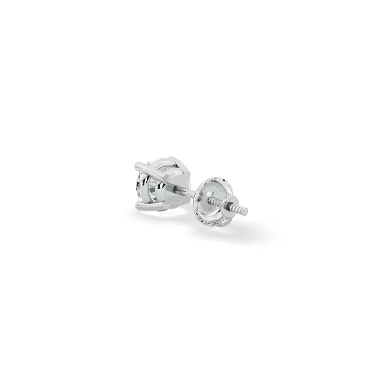 Platinum Single Diamond Screw Back Stud Earring (1/2ct)