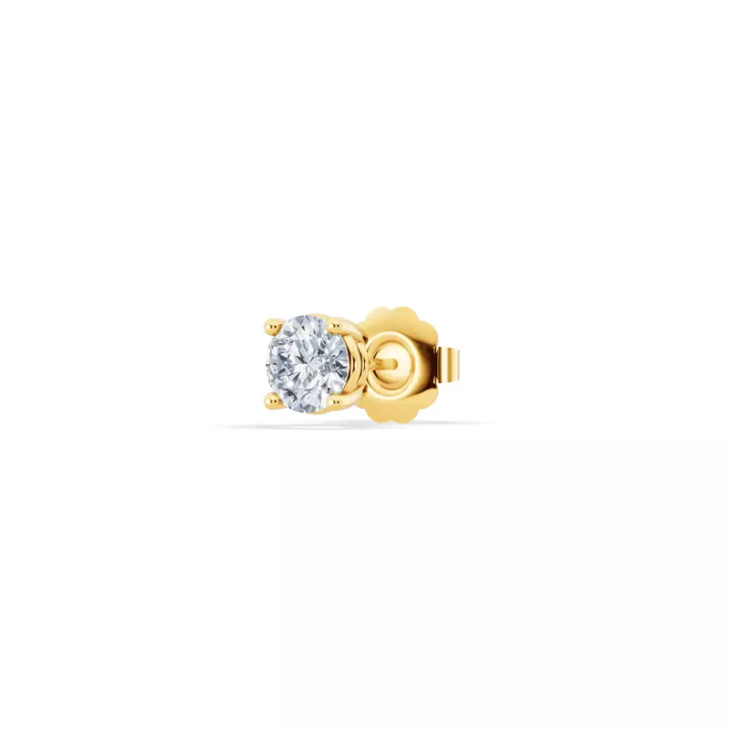 18K Yellow Gold Single Diamond Stud Earring (3/8ct)