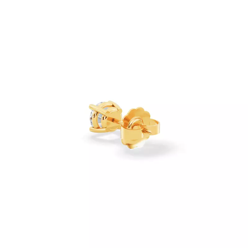 18K Yellow Gold Single Diamond Stud Earring (3/8ct)