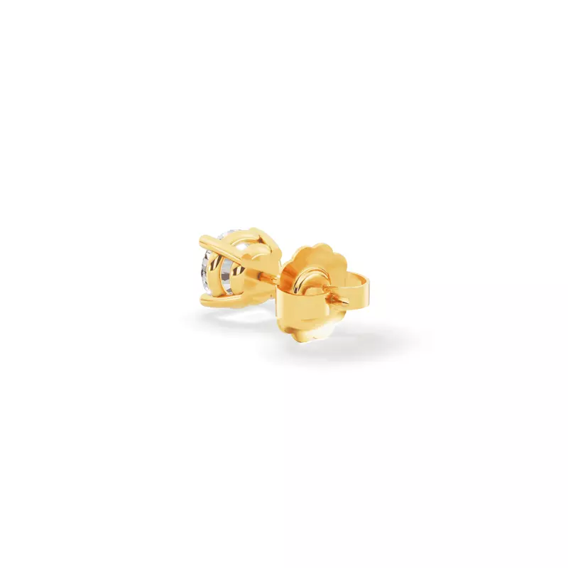 18K Yellow Gold Single Diamond Stud Earring (1/2ct)