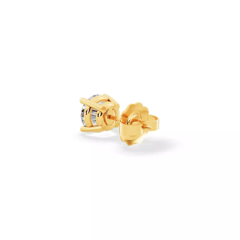 18K Yellow Gold Single Diamond Stud Earring (3/4ct)