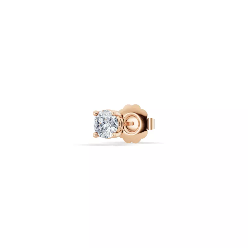 14K Rose Gold Single Diamond Stud Earring (1/4ct)