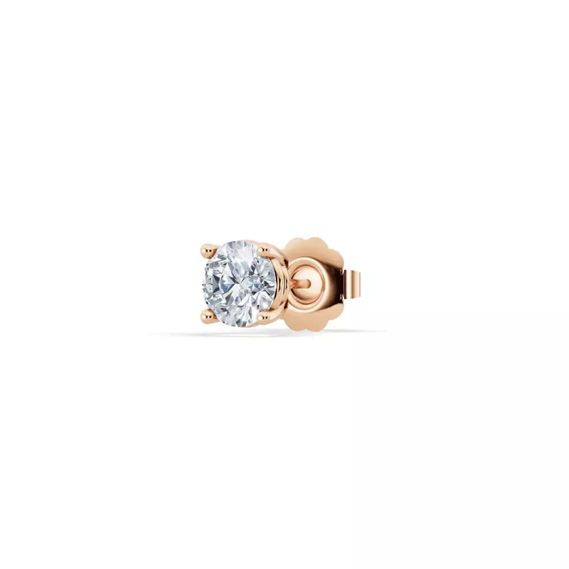 14K Rose Gold Single Diamond Stud Earring (1/2ct)