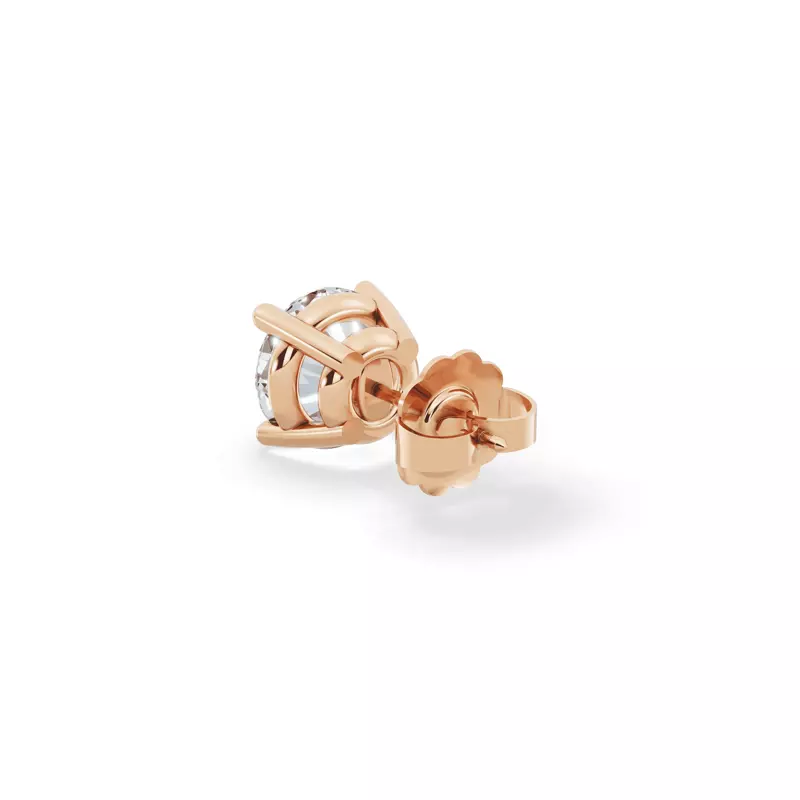 14K Rose Gold Single Diamond Stud Earring (1.5ct)